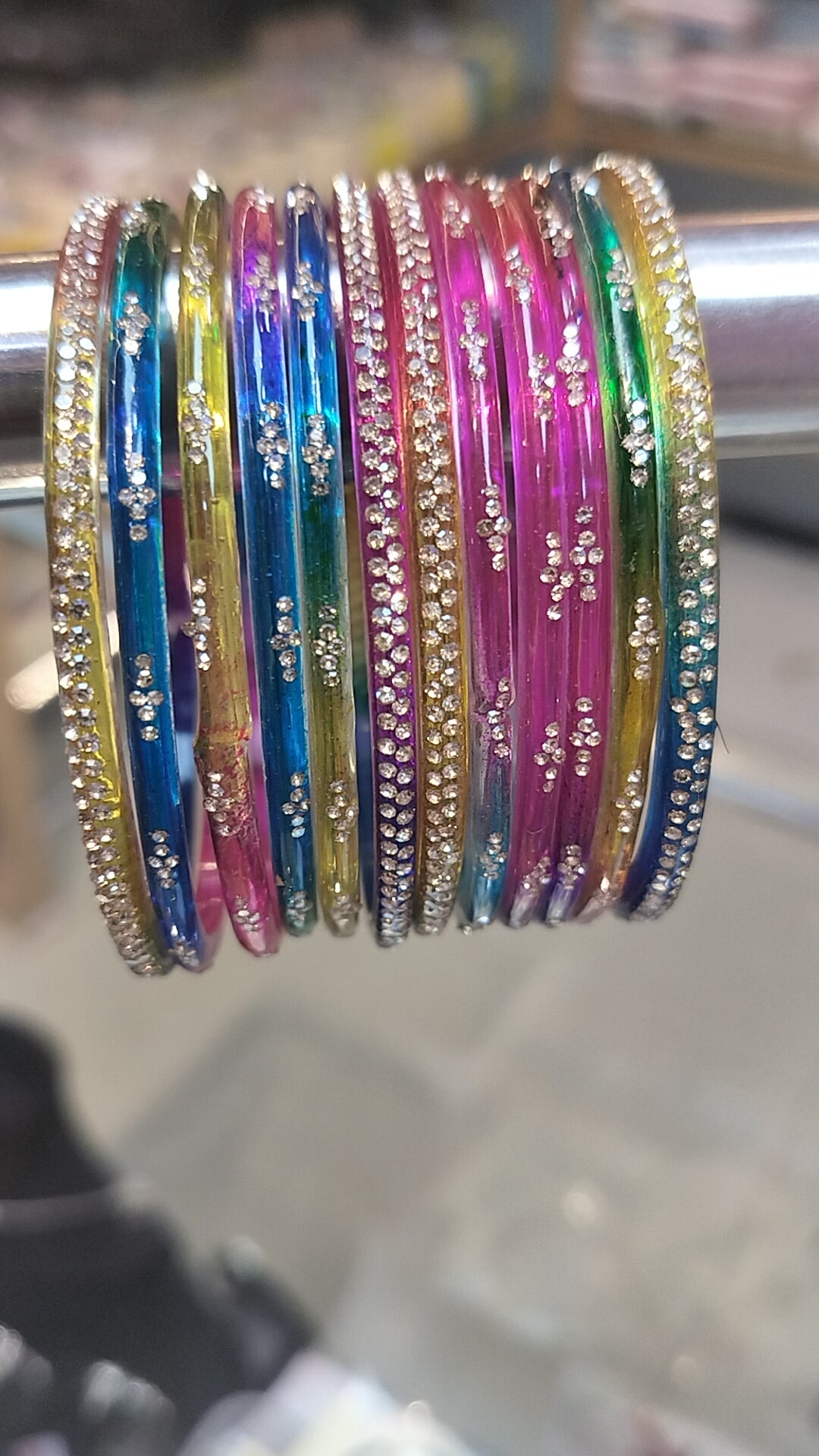 Dark MultiColor Glass Bangles