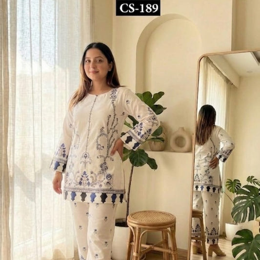 Ivory Azure Rayon Co-ord Set