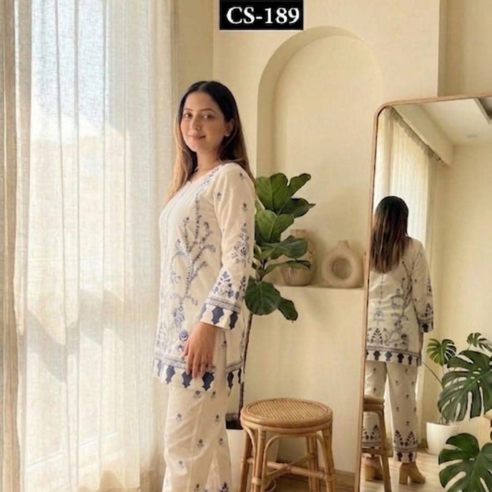 Ivory Azure Rayon Co-ord Set