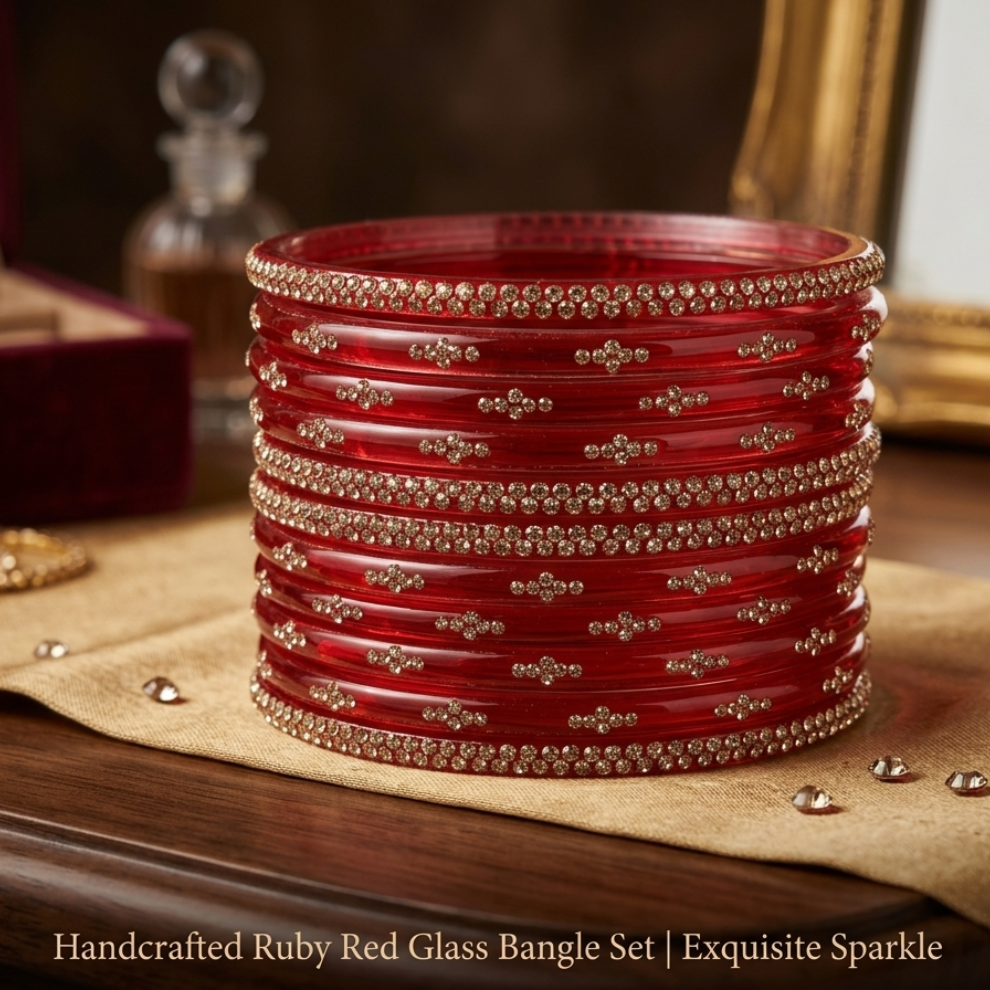 Ruby Red Glass Bangles