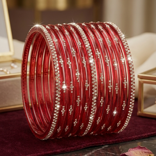 Ruby Red Glass Bangles