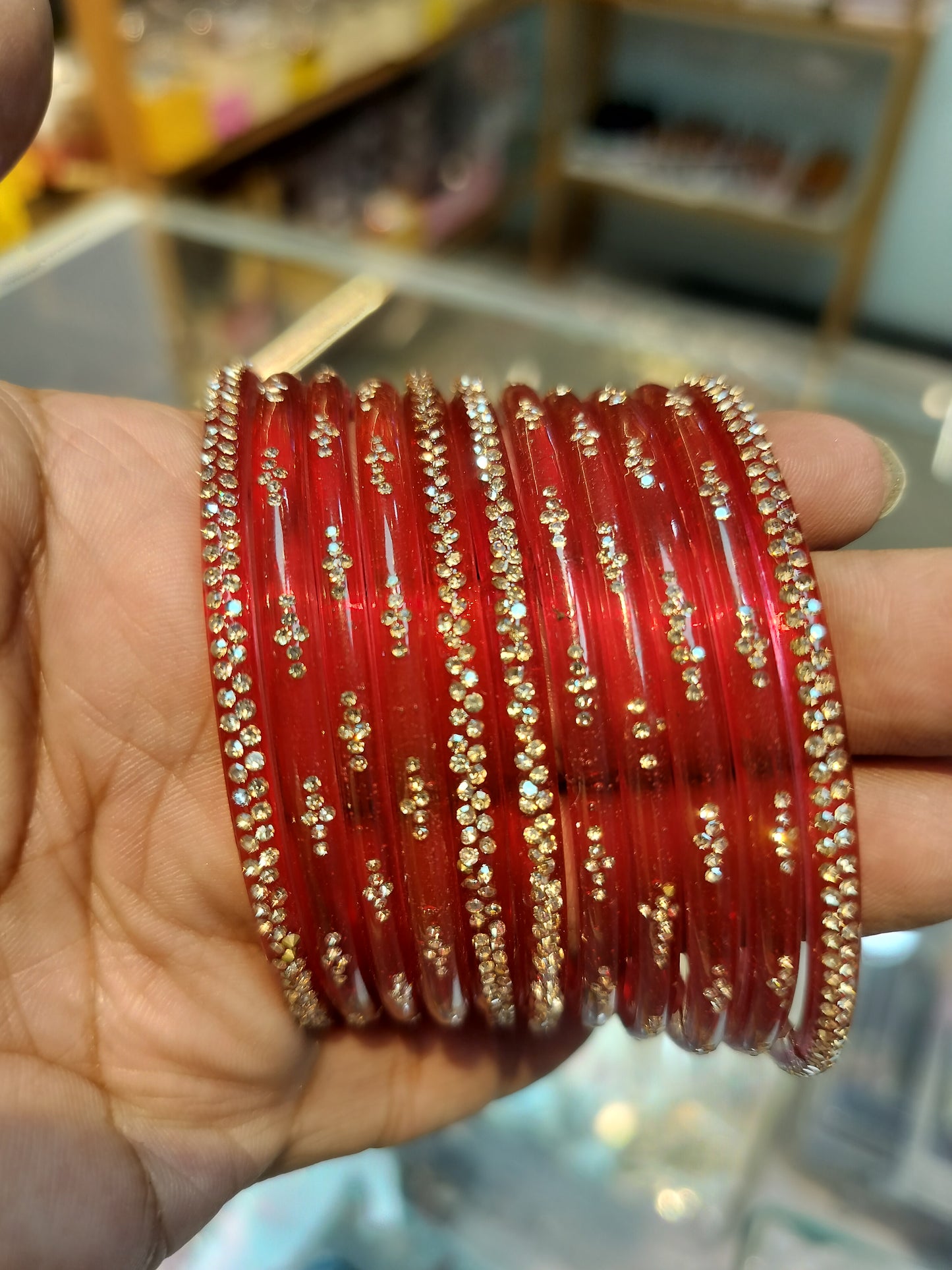 Ruby Red Glass Bangles