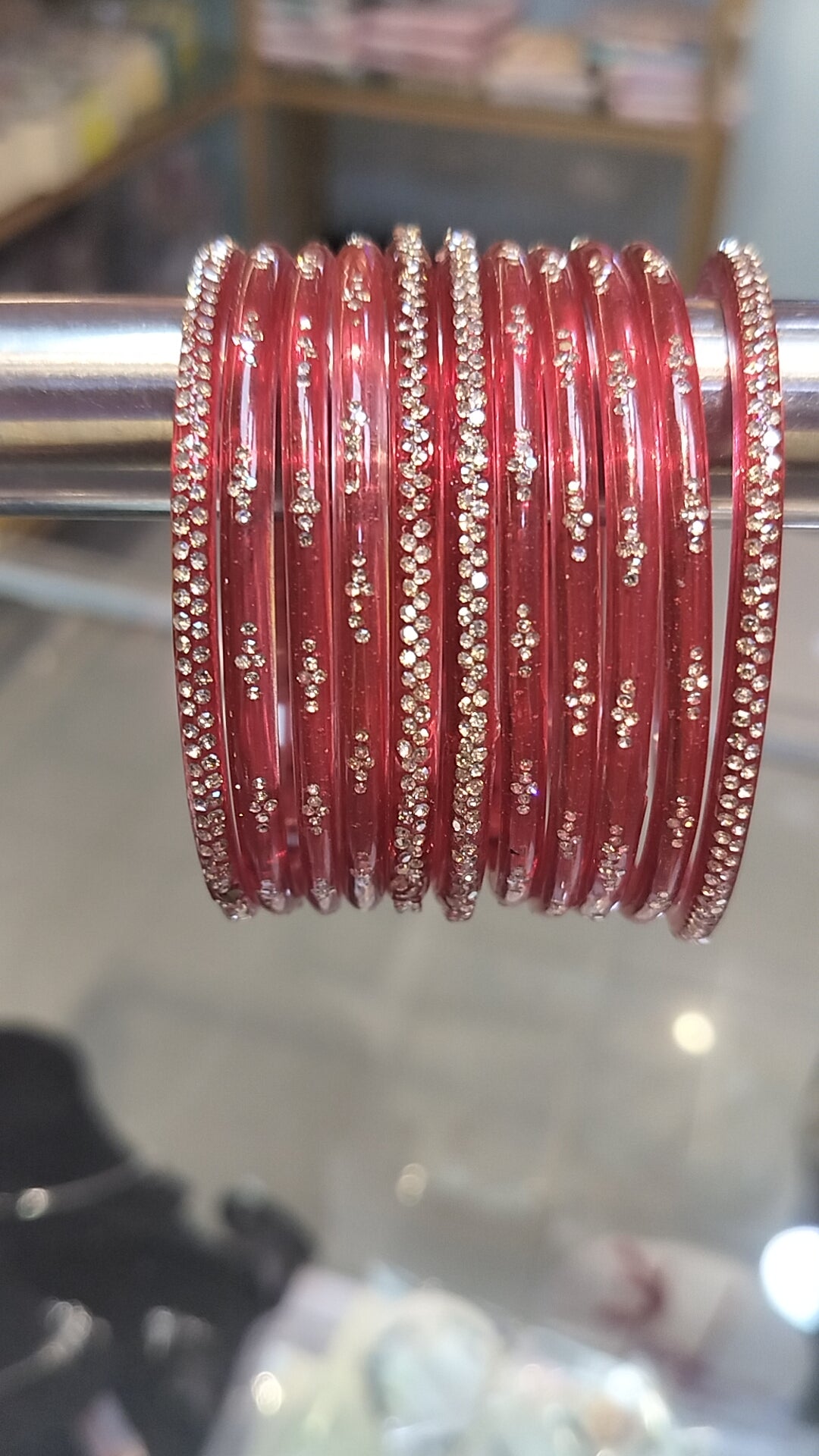Ruby Red Glass Bangles