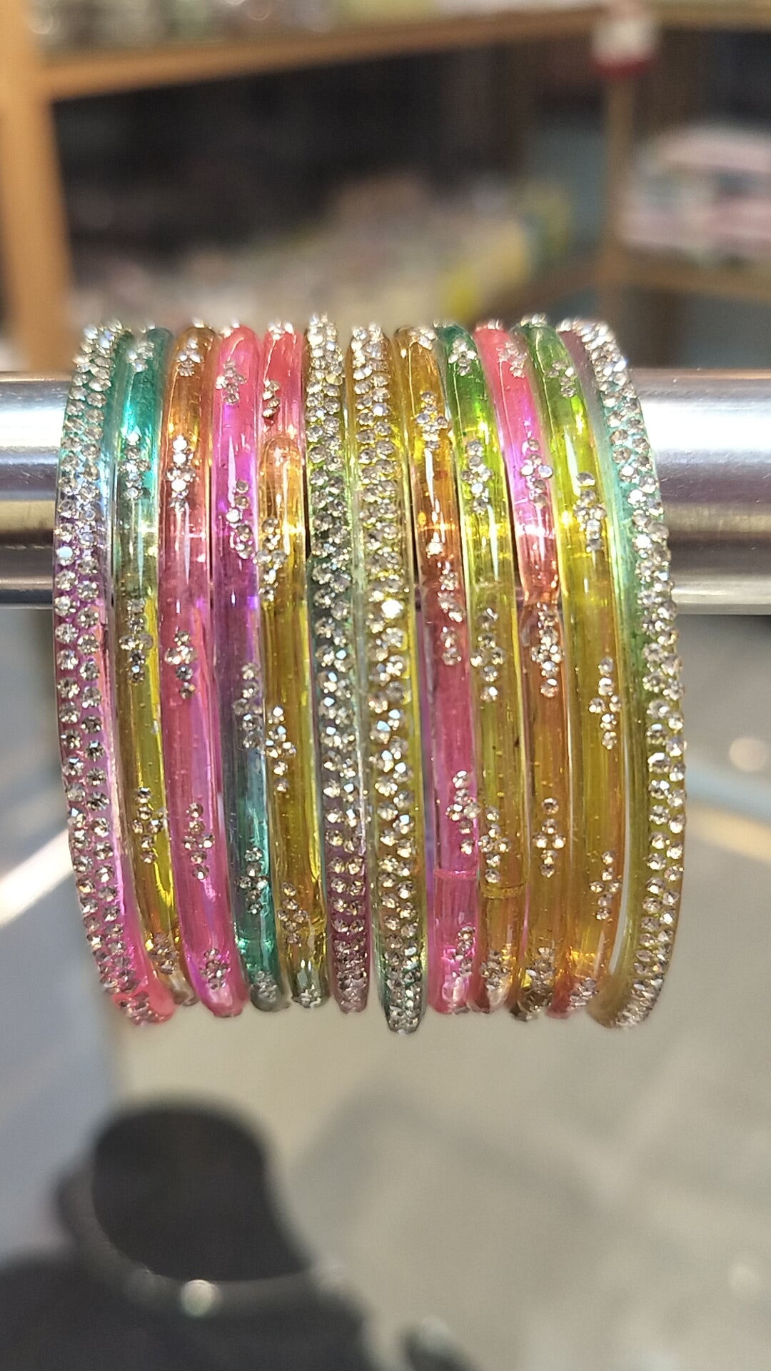 Light MultiColor Glass Bangles