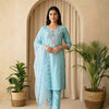 Blue Blush Bloom Cotton Suit Set
