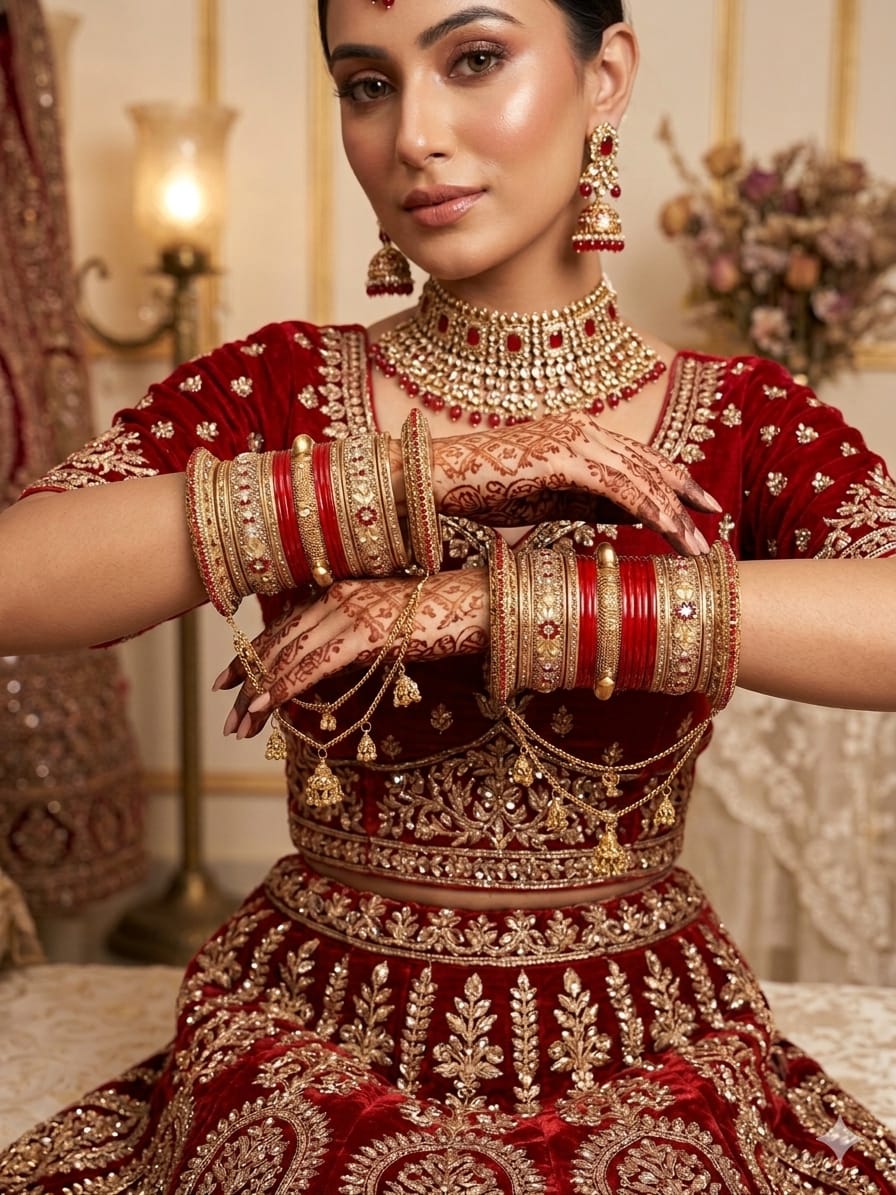 Lac Bridal Set With Latkan