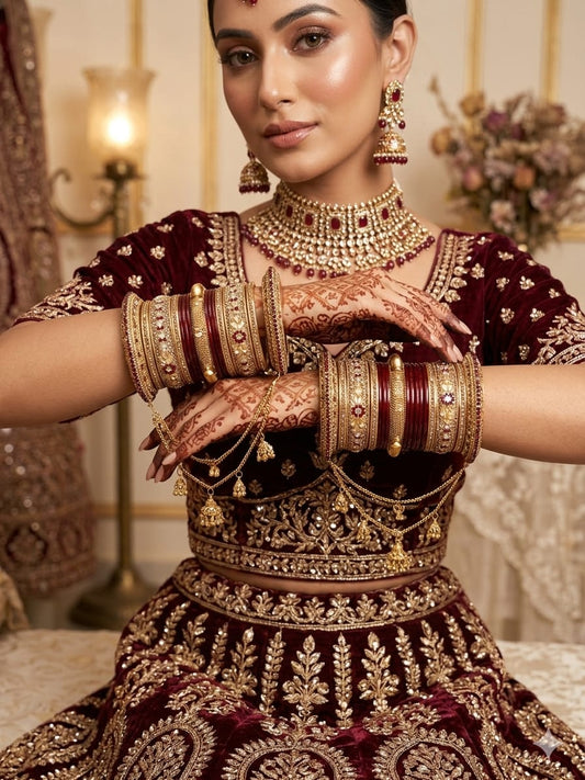 Lac Bridal Set With Latkan