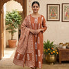 Rust Orange Gulmehreen Cotton Suit Set