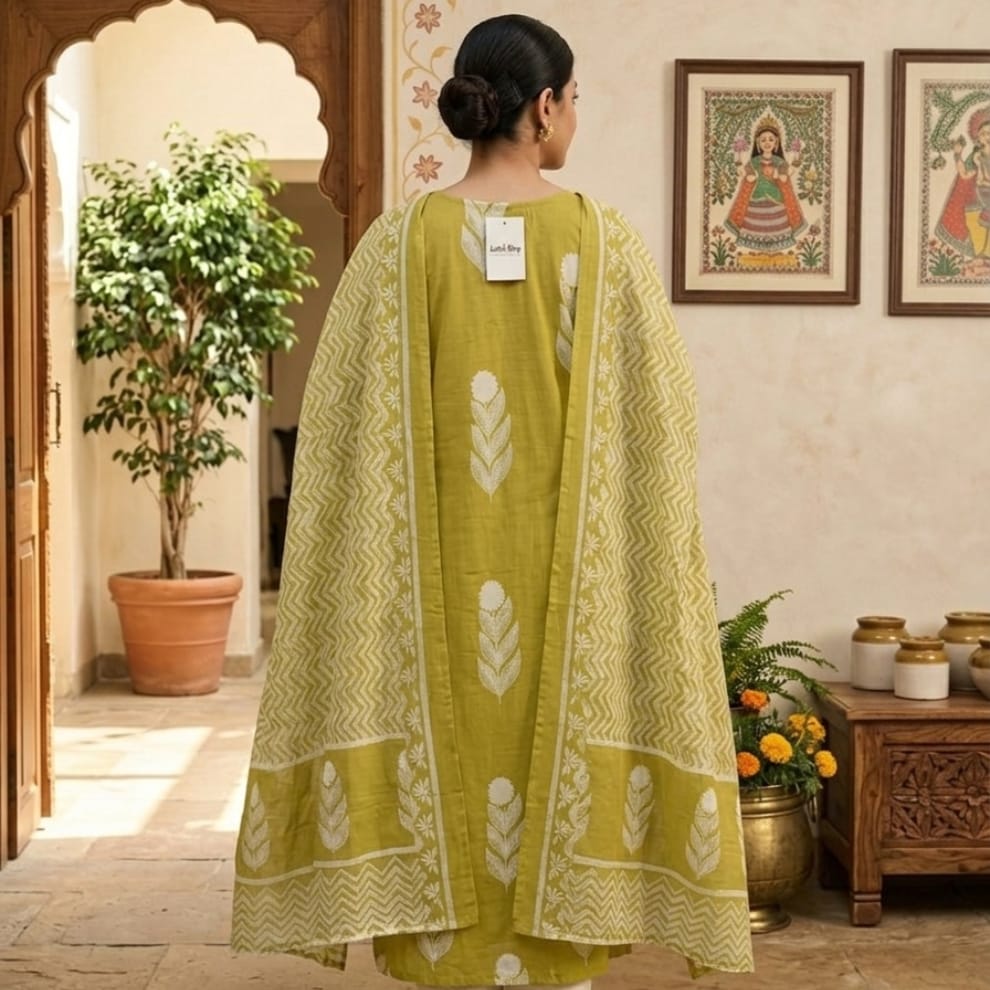 Olive Gulmehreen Cotton Suit Set