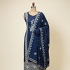 Blue Premium Unstitched Suit Set Crepe Fabric