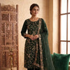 Green Premium Unstitched Designer Suit Set Material ( Tissue Silk)