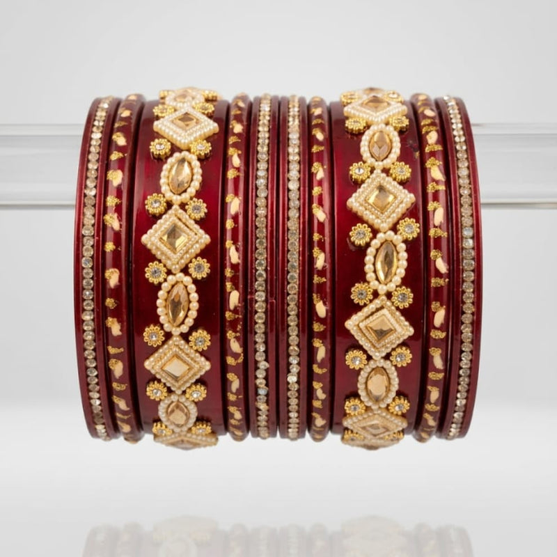 Lac Maroon Apsara Bangles