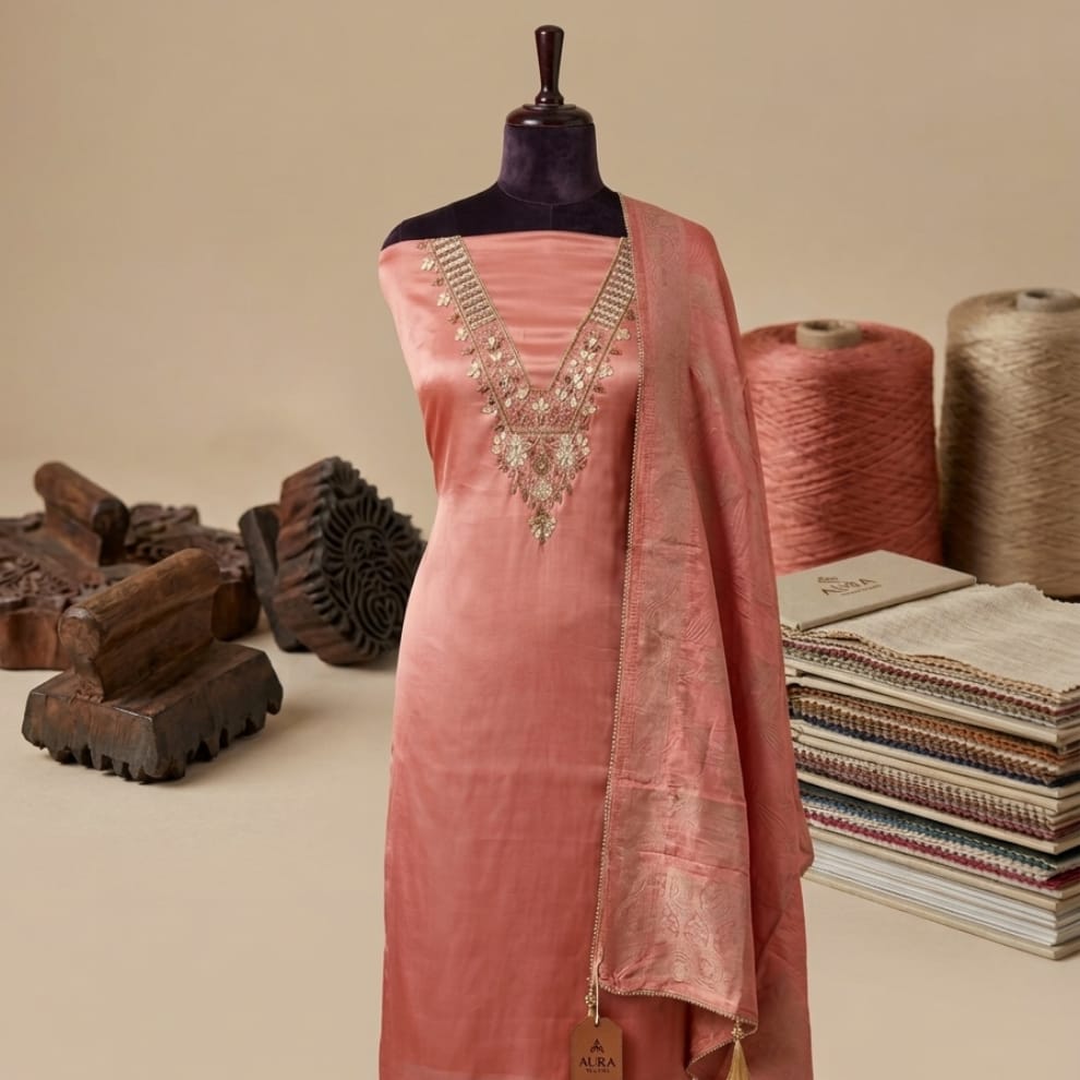 Royal Aura – Embroidered Unstitched Suit Set
