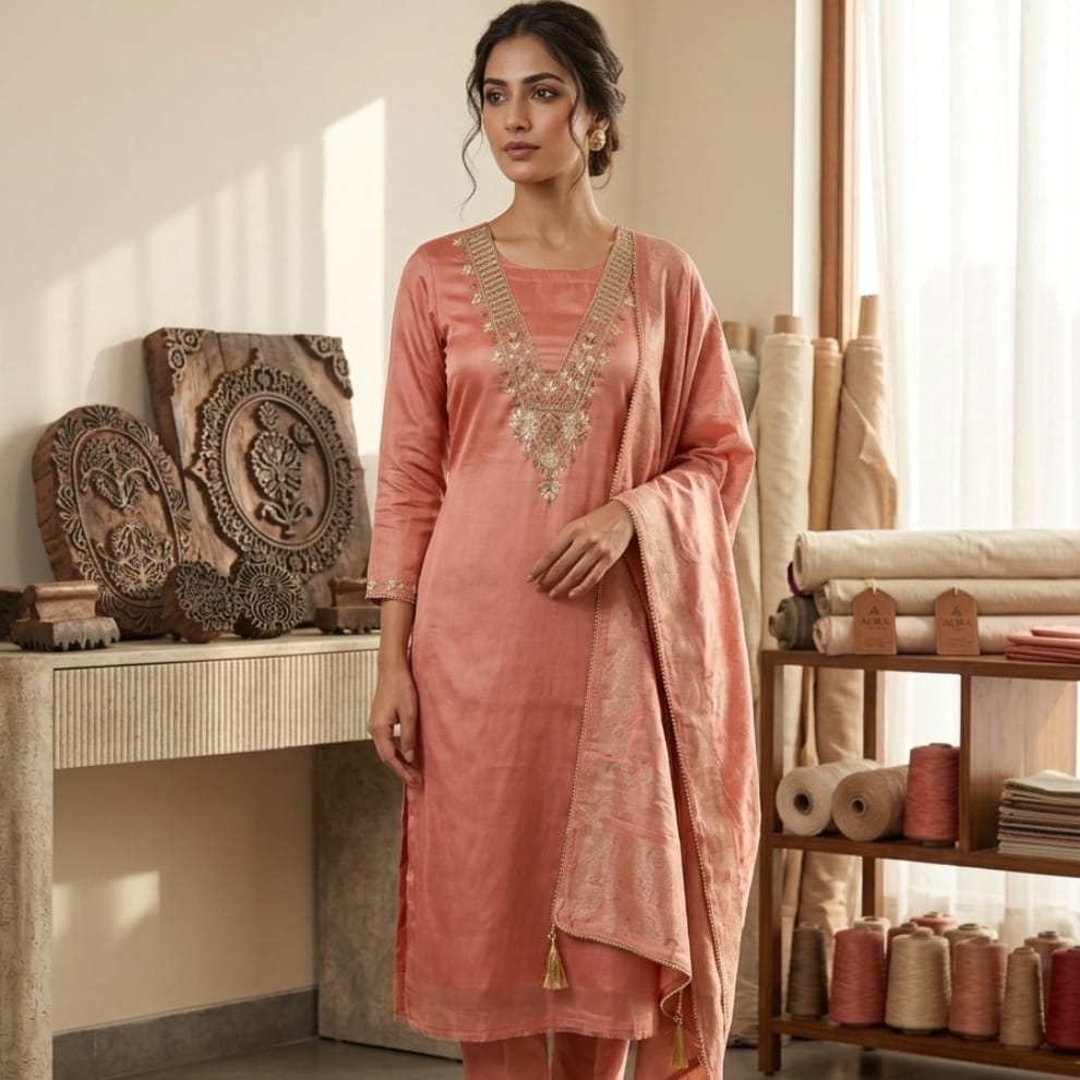 Royal Aura – Embroidered Unstitched Suit Set