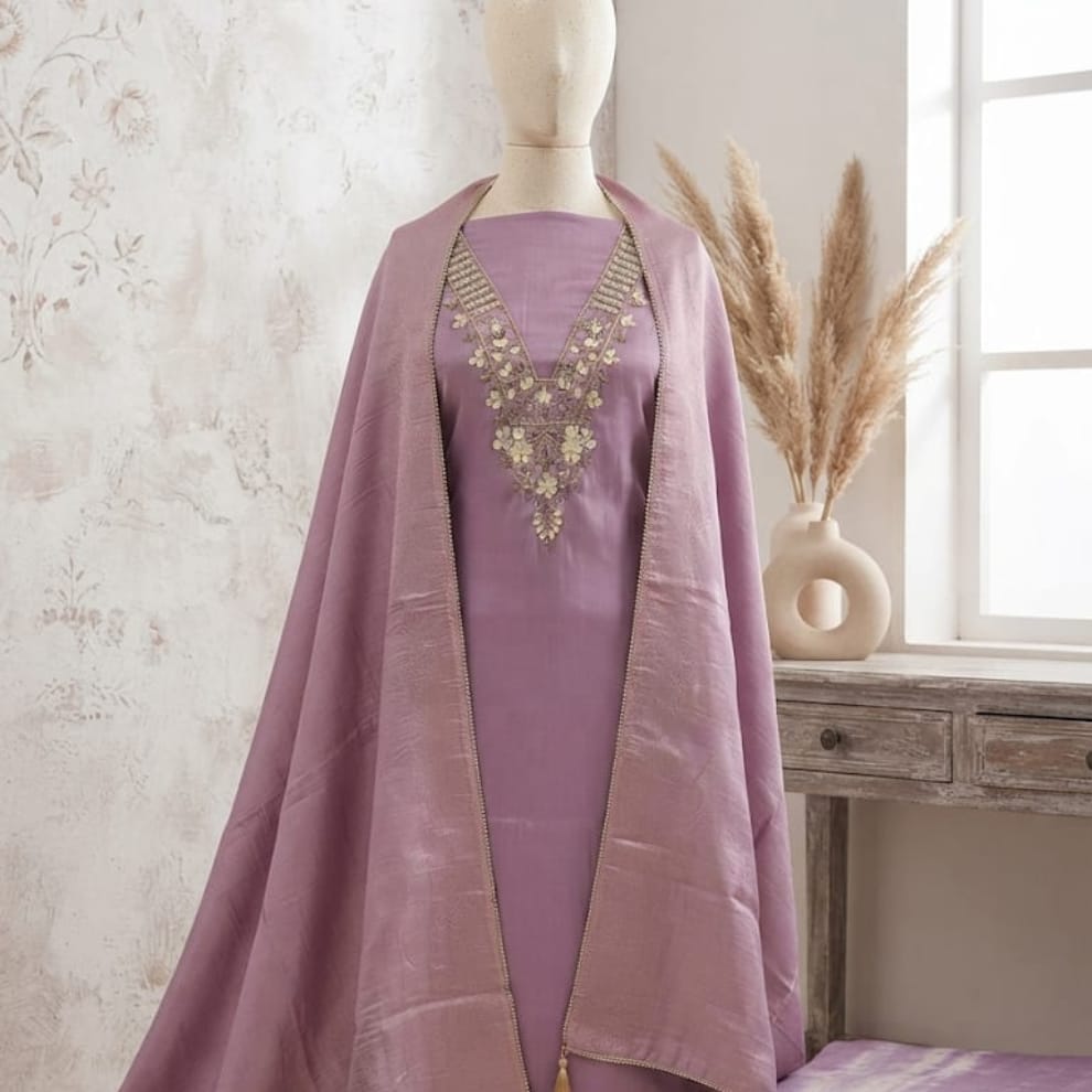 Royal Lavendar – Embroidered Unstitched Suit Collection