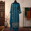 Zareen Floral Georgette Unstitched Suit Set - Blue