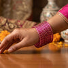 Lahariya Designer Glass Bangles - Pink
