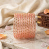 Lahariya Designer Glass Bangles - Peach