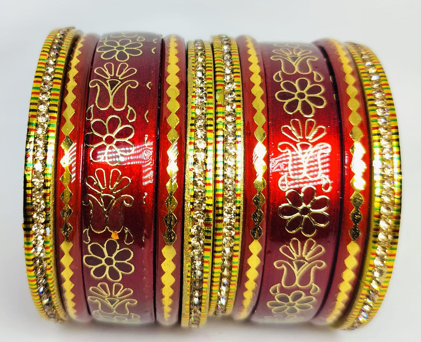 Lac Handprinted Bangles Set
