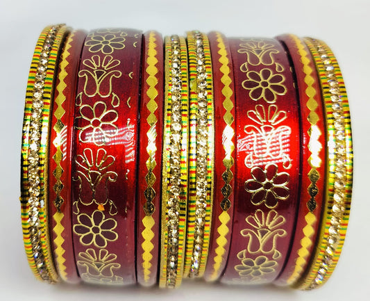 Lac Handprinted Bangles Set