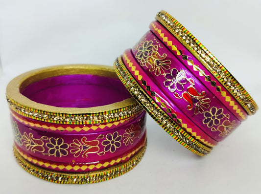 Lac Handprinted Bangles Set