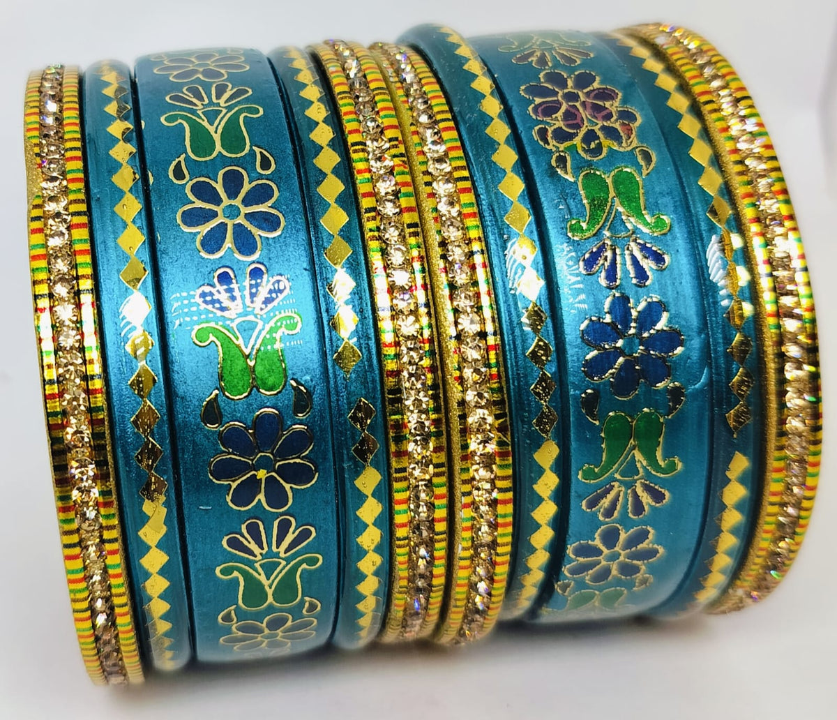 Lac Handprinted Bangles Set