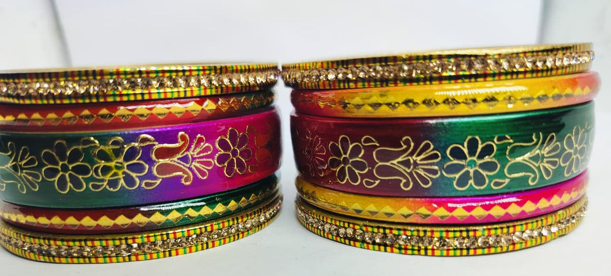 Lac Handprinted Bangles Set