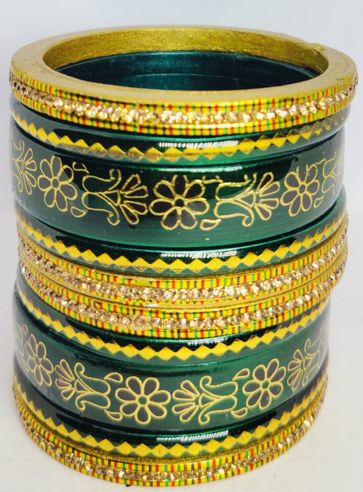 Lac Handprinted Bangles Set