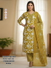 Yellow Daily Wear Readymade Cotton Suit Set