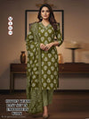 Green Daily Wear Readymade Cotton Suit Set