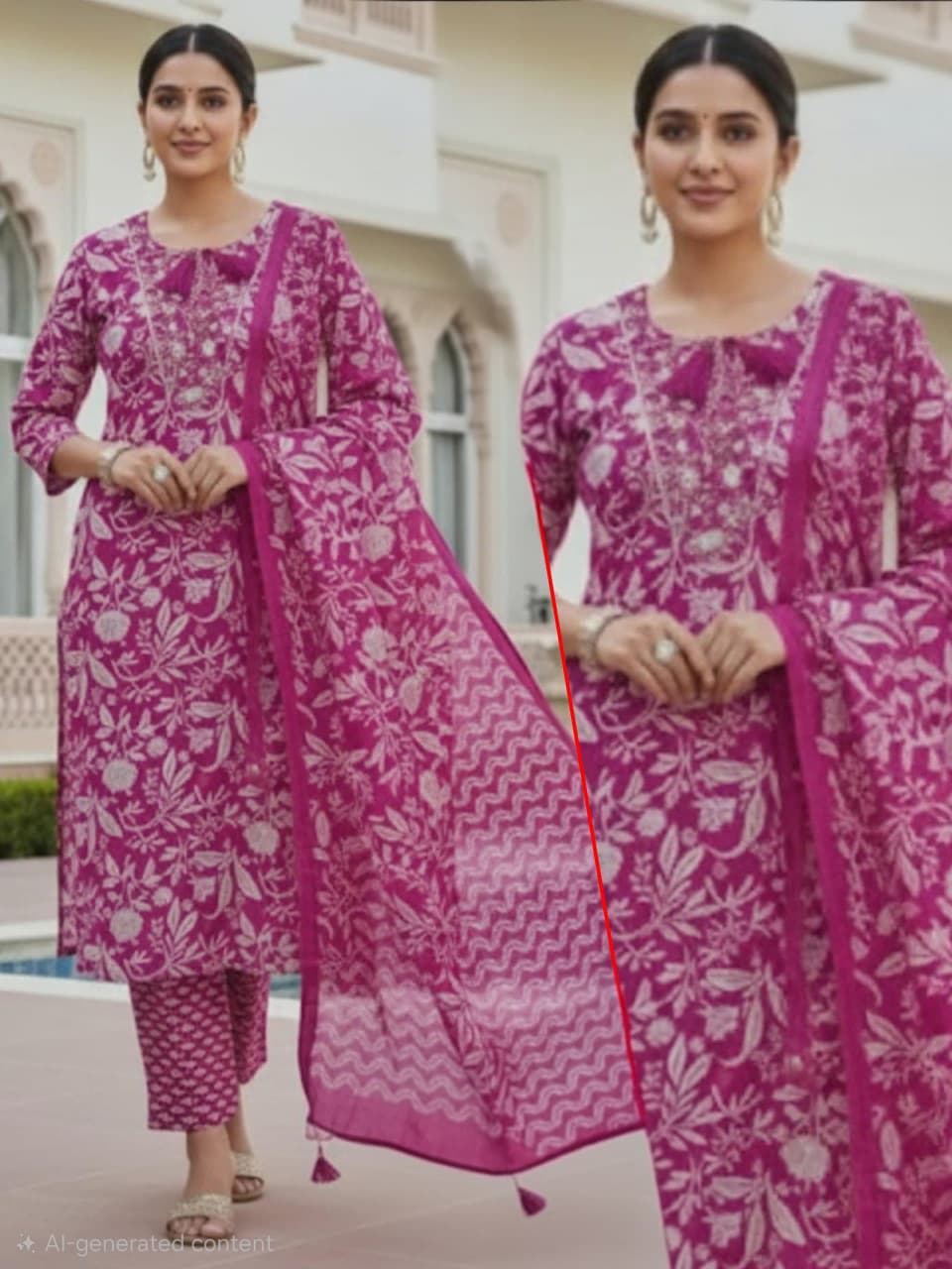 Lavender Daily Wear Readymade Cotton Suit Set