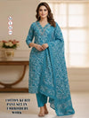 Light Blue Daily Wear Readymade Cotton Suit Set