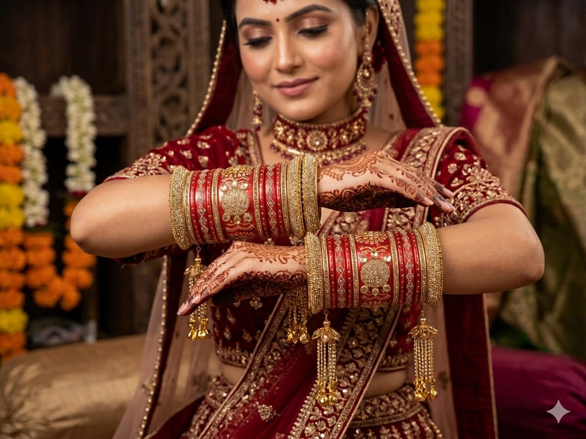 Lac Premium Bridal Set (With Kundan Work and Latkan)