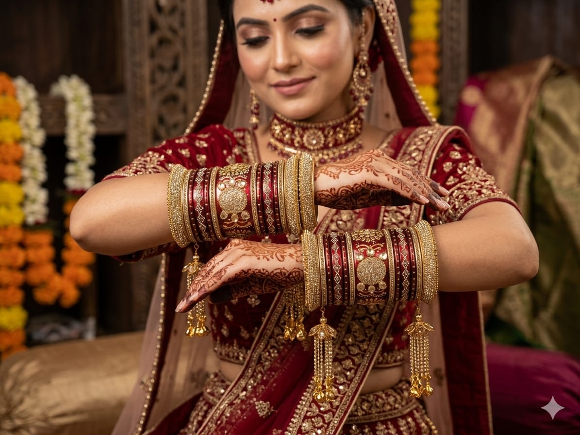 Lac Premium Bridal Set (With Kundan Work and Latkan)