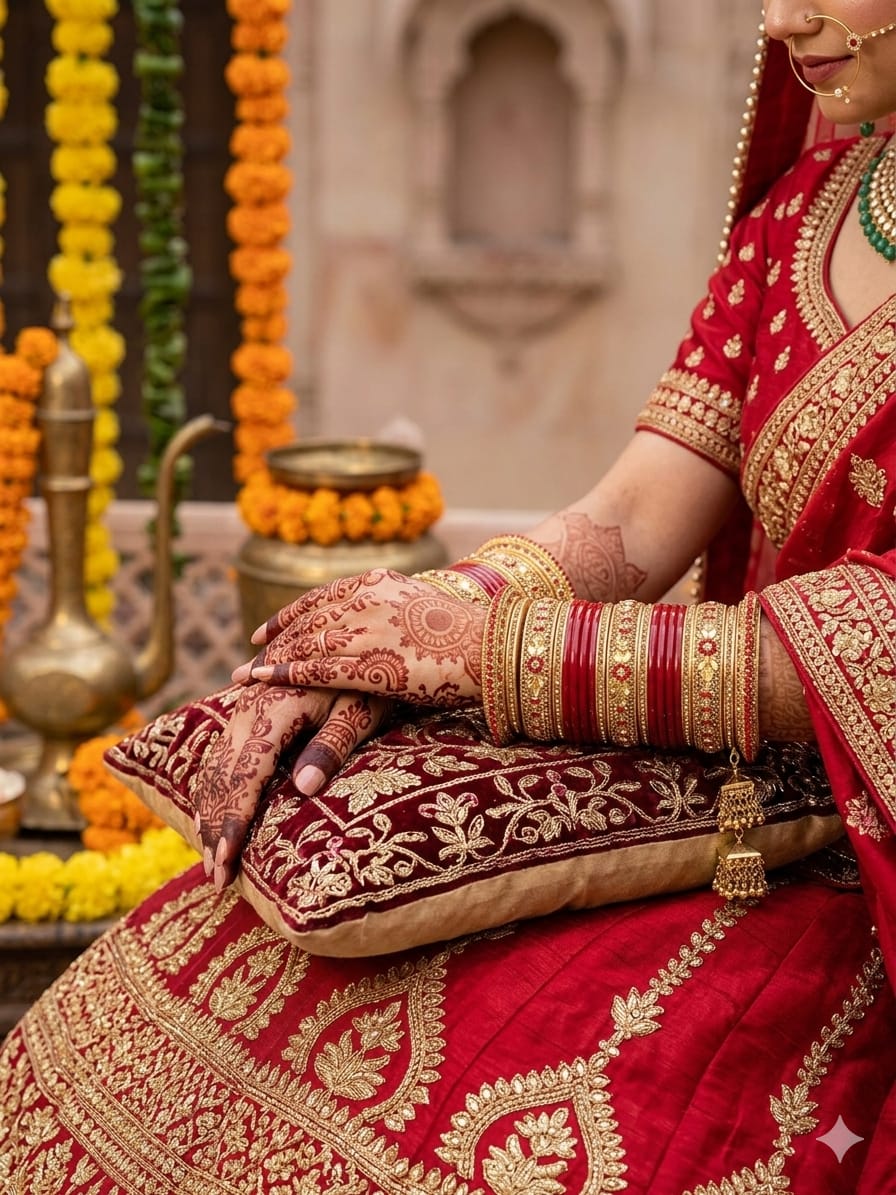 Lac Bridal Set With Latkan