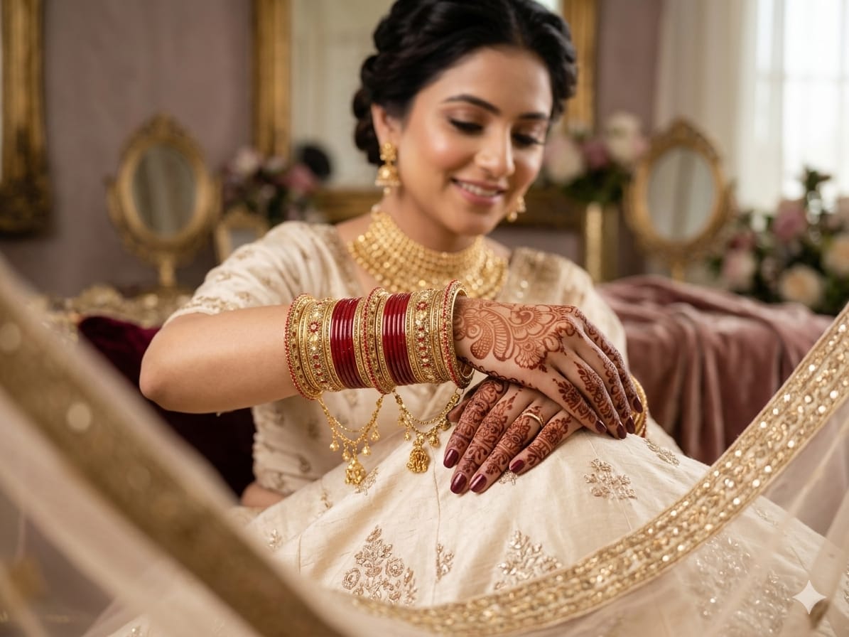 Lac Bridal Set With Latkan