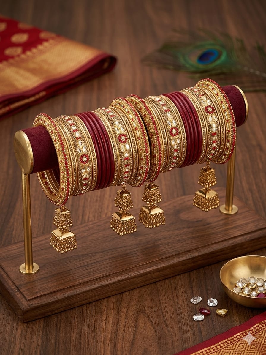 Lac Bridal Set With Latkan