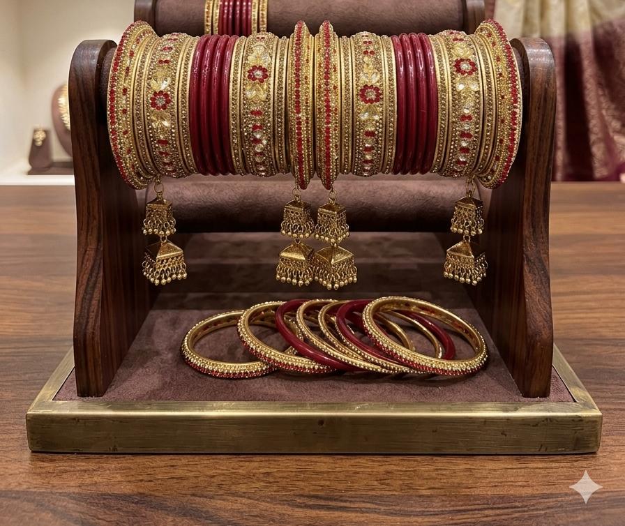 Lac Bridal Set With Latkan