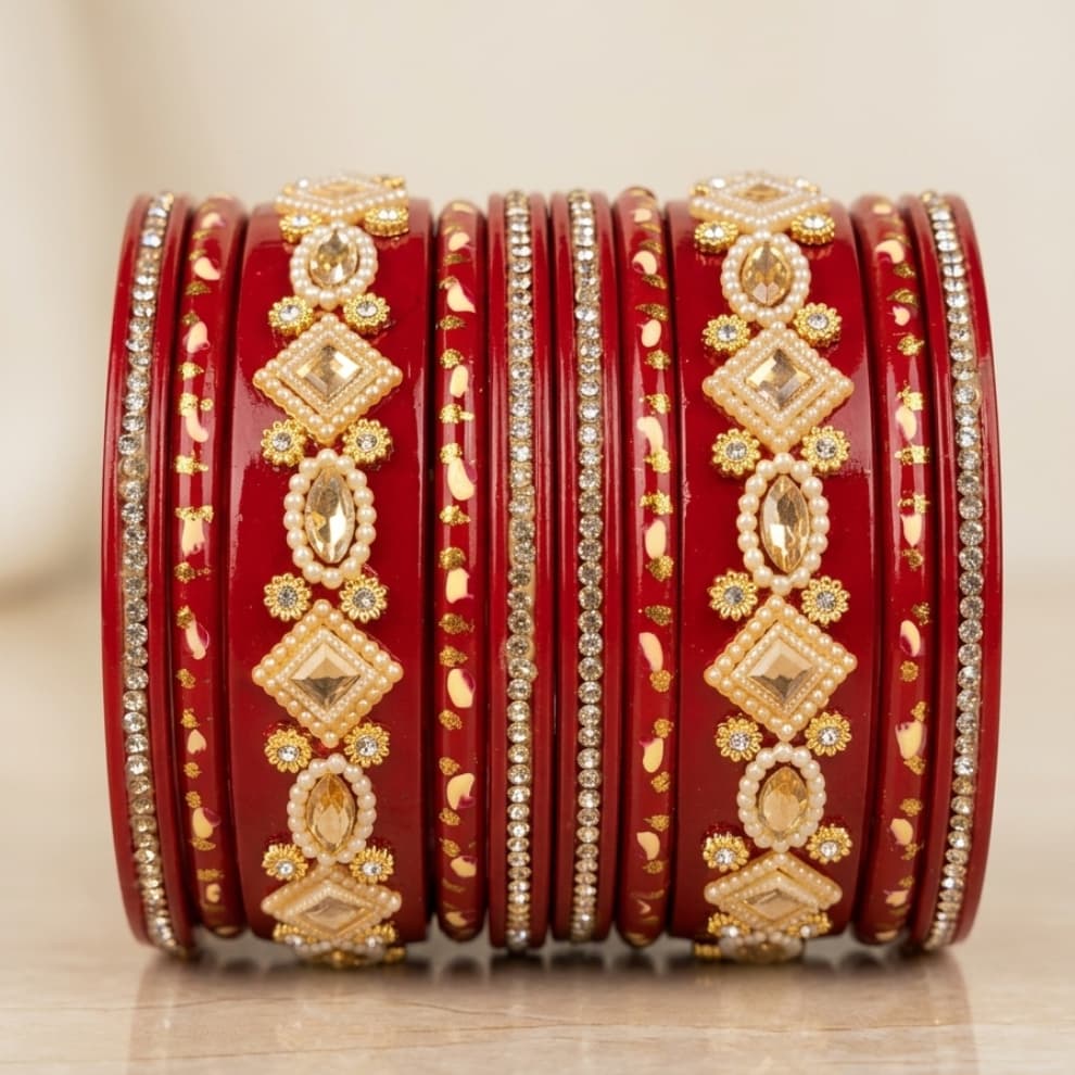 Lac Red Apsara Bangles