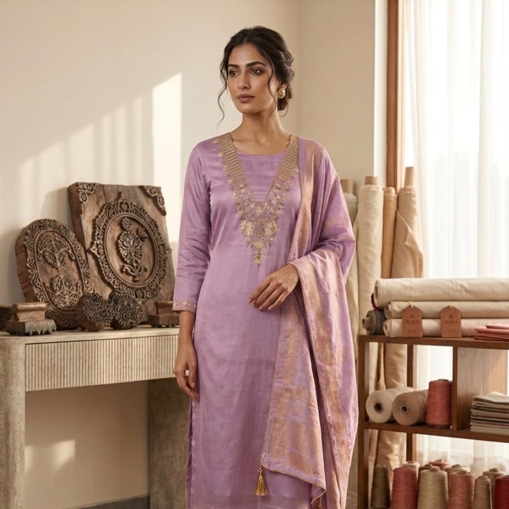 Royal Lavendar – Embroidered Unstitched Suit Collection