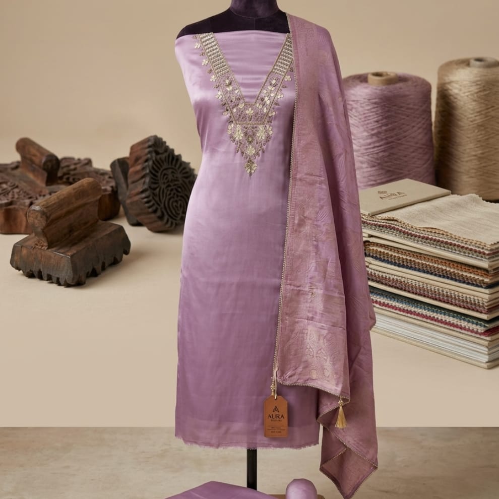Royal Lavendar – Embroidered Unstitched Suit Collection