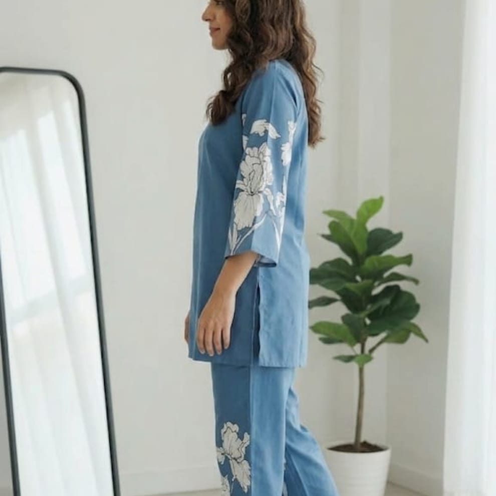 Floral Breeze Blue Co-Ord Set