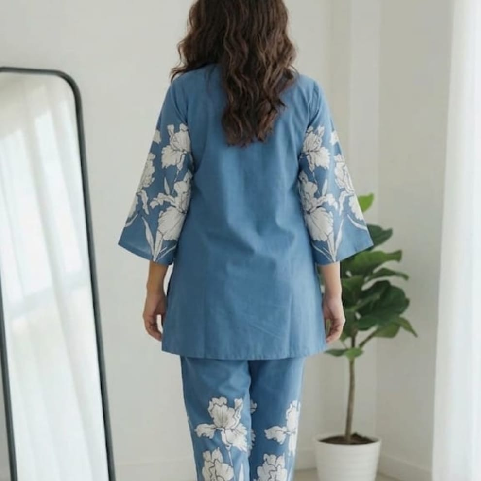 Floral Breeze Blue Co-Ord Set