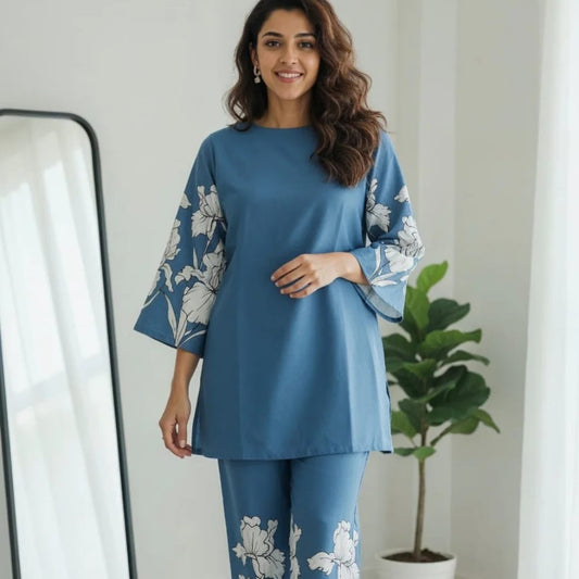 Floral Breeze Blue Co-Ord Set