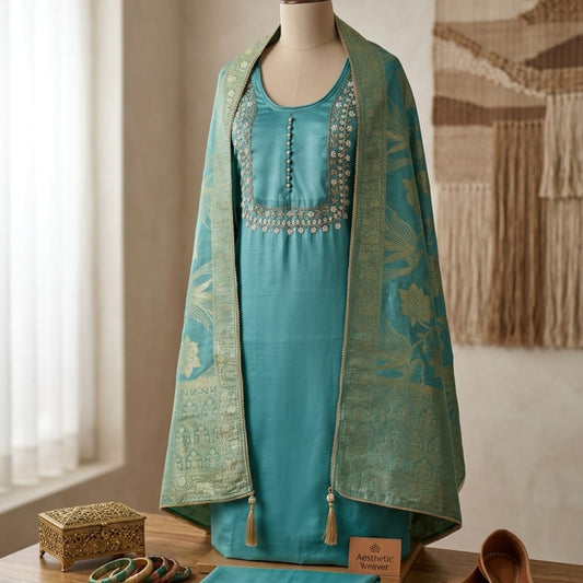 Blue Gulnaar Noor Unstitched Suit