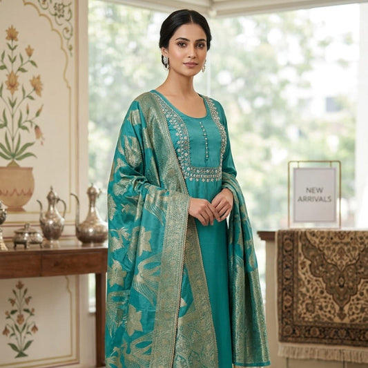 Blue Gulnaar Noor Unstitched Suit