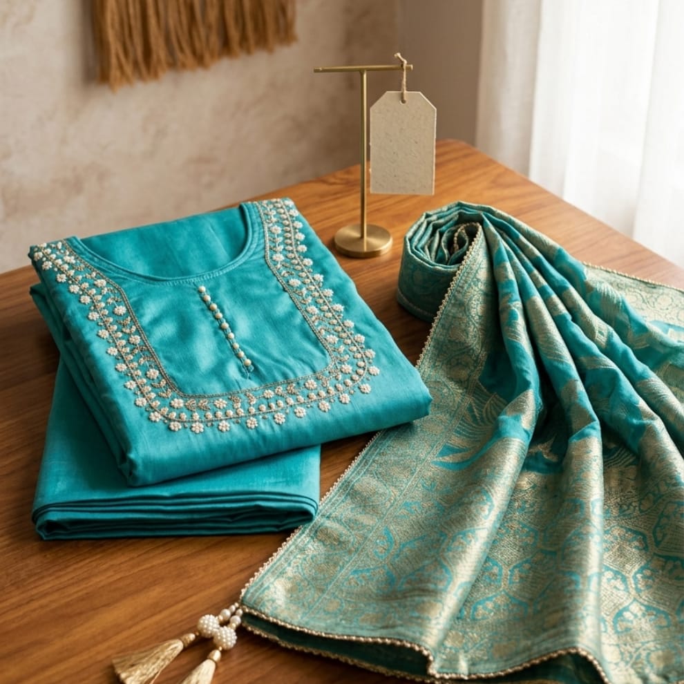 Blue Gulnaar Noor Unstitched Suit