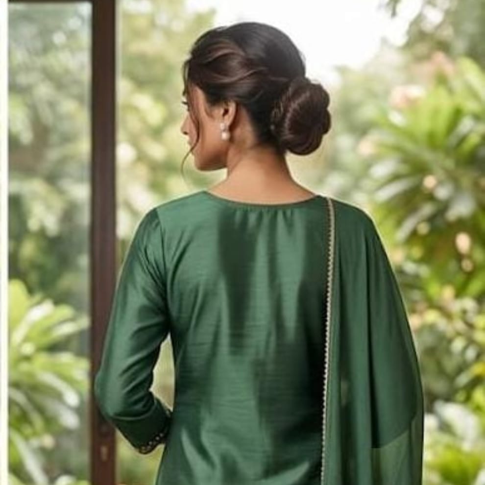 Green Emerald Noor Embroidered Silk Suit Set with Dupatta
