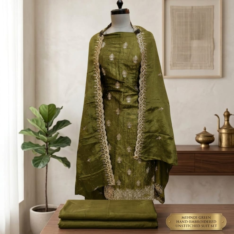 Olive Royale Shimmer Suit Set