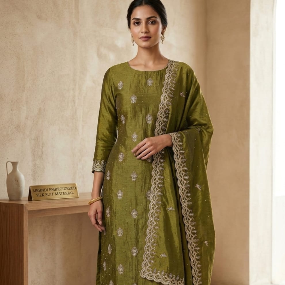 Olive Royale Shimmer Suit Set